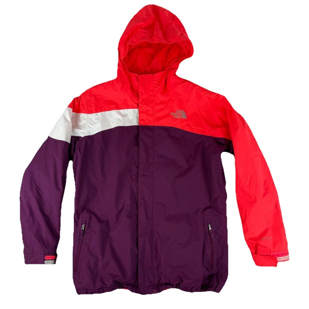 North Face HyVent Girls XL‎ (18) Pink Purple Hooded Waterproof Jacket